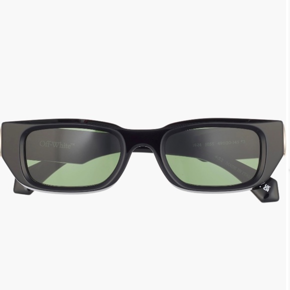 Off-White 49mm Fillmore Rectangle Sunglasses Black Green OS main image 6